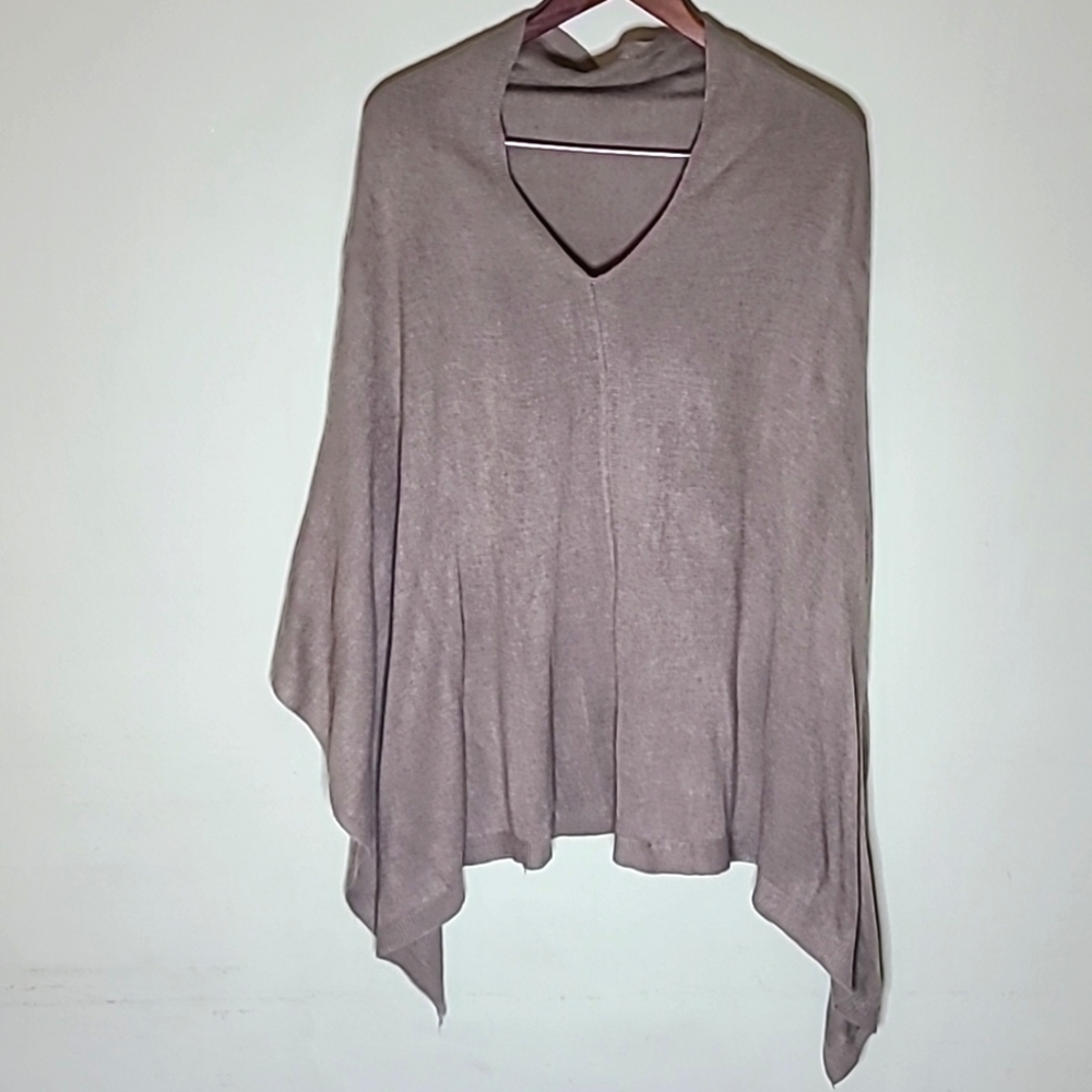 Taupe Poncho, One Size